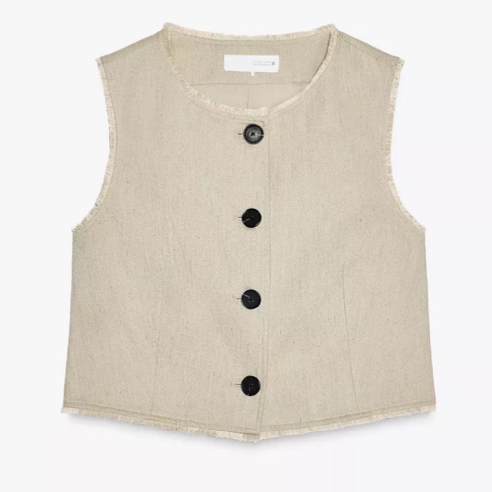 Zara linen button top